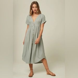 NWT ONeill Reid Solid Dress Washed Green XS